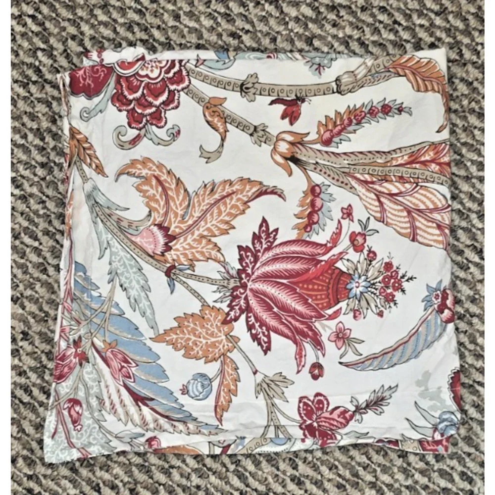 Pottery Barn Paisley Medallion Euro Pillow Sham Organic Cotton 28x28 Cottagecore
